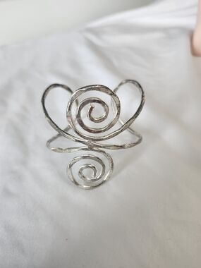 Fashion Jewelry Silver Spiral Open Cuff Bracelet